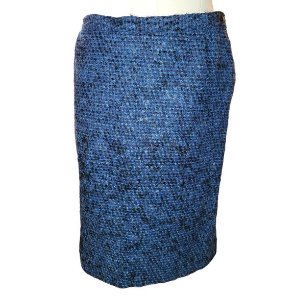 Pendleton Wool Skirt Blue Black Pencil Straight Woman's Size 10 Vintage JJ3251 - Picture 1 of 8